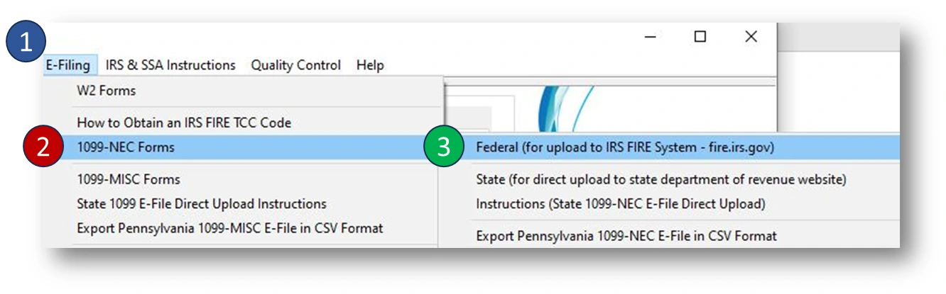 Open Combined Federal/State Filling Program in W2 Mate